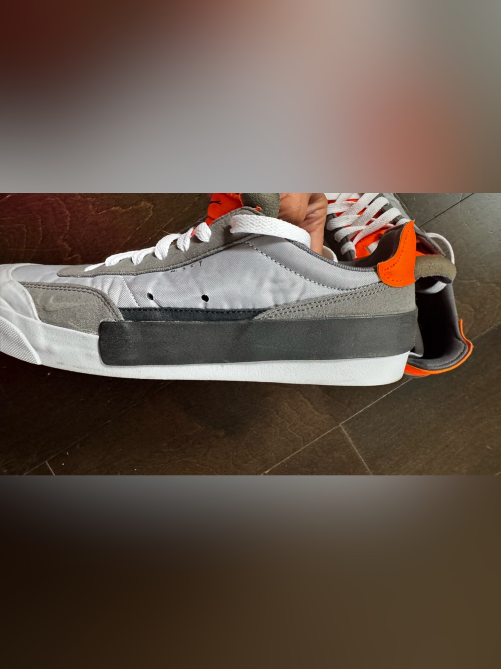 Nike Men’s Gray and Orange Low-Top Sneakers